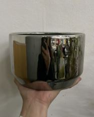 Decor Silver Ceramic pot